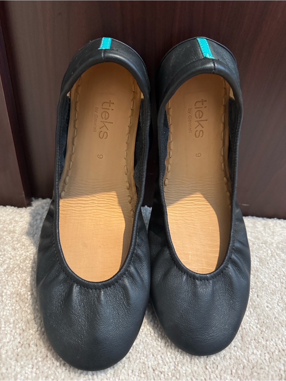 Tieks Black Matte Leather Flats